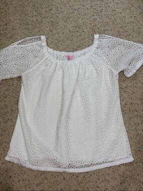 Lilly Pulitzer White Lillette Eyelet Off-Shoulder Blouse